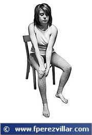 Auto - Reiki en la rodilla derecha.