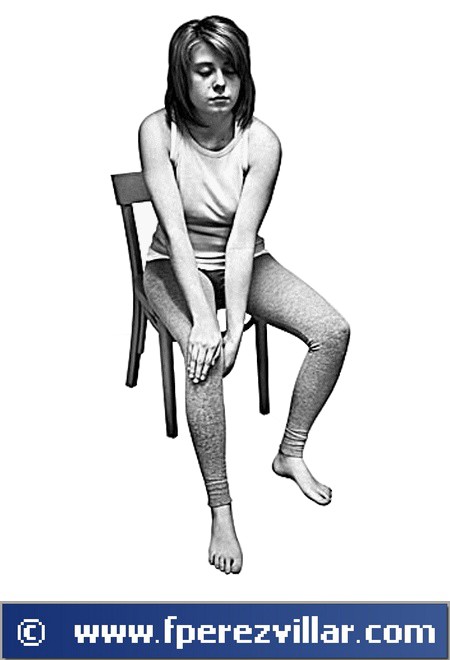 Auto - Reiki en la rodilla derecha.