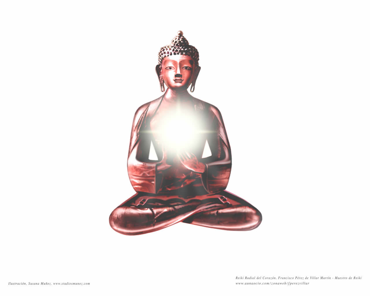 Buda fondo blanco. Meditaci�n del Coraz�n.